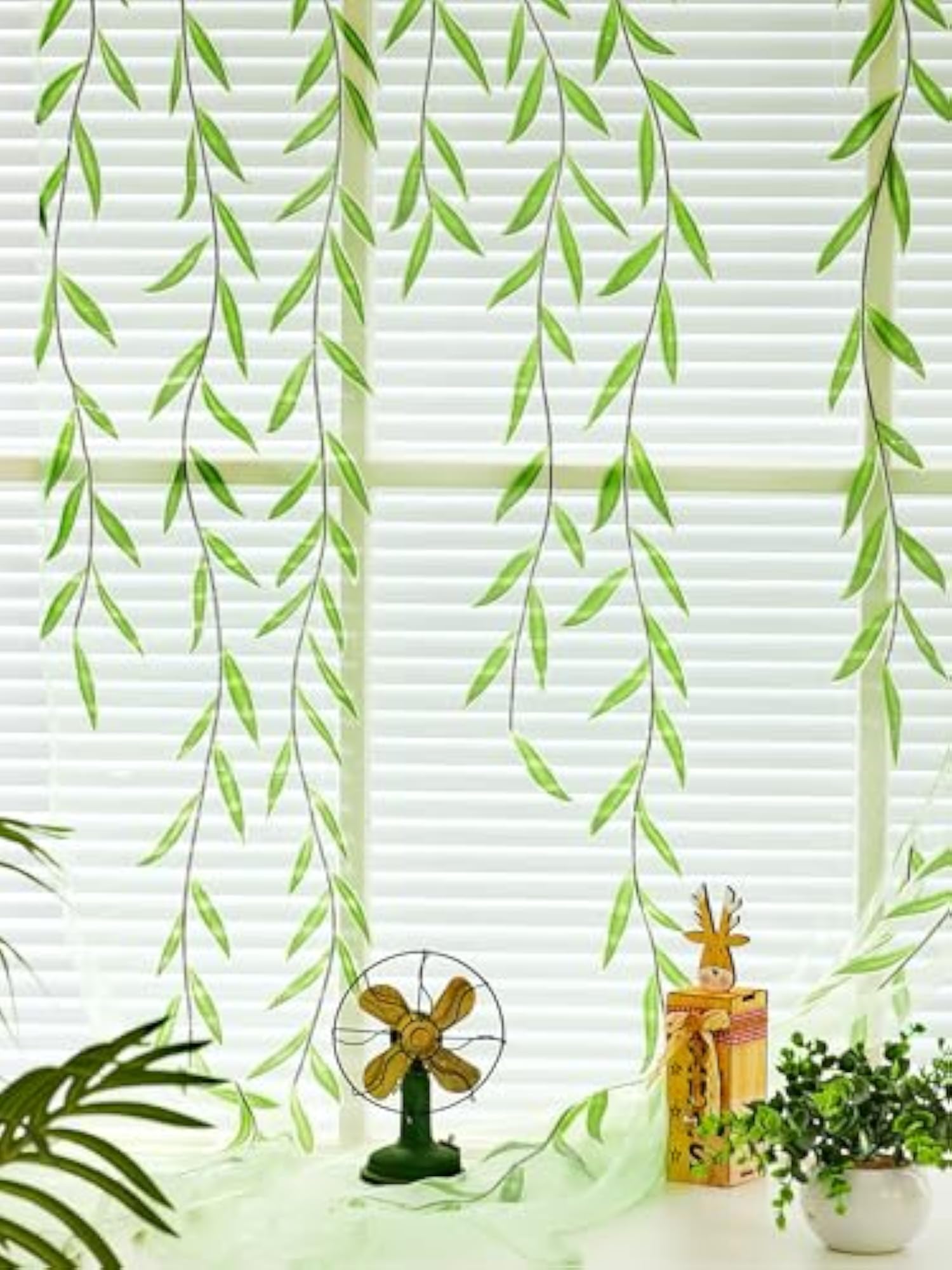 Willow Voile Curtains, Cute Green Sheers Leaf Design