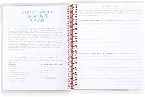 Miniatura 2 de Erin Condren Diario de visión prompted de 7 x 9 pulgadas, cubierta intercambiable turquesa con bobina de platino. Hojas de visión, forrado,
