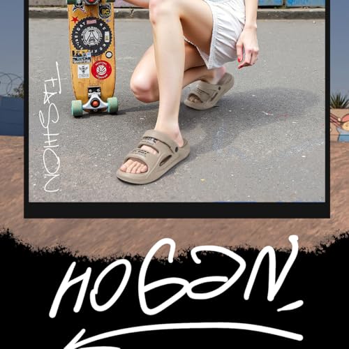 Dikermoon Men's Trendy Pillow Slides, Soft Sole Lightweight Home Shower Non-slip Beach Slides, Comfort Slippers, Massage, EVA Sandals3