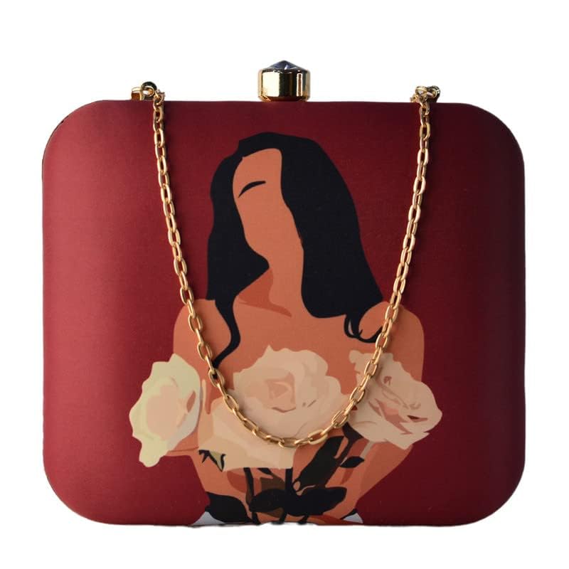 Artklim White Rose Girl Printed Clutch Bag For Women With Detachable Strap (B09Y5QHT41) Amazon Price History, Amazon Price Tracker