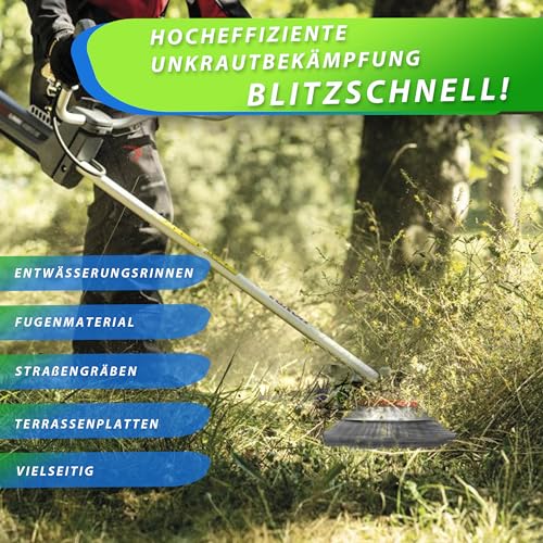 i-LEFNATE Unkrautbürste für Motorsense – 200x25,4mm Drahtbürste, Moos & Unkraut Entferner, robuste Stahlbürste für Garten, Pflasterfugen & Steinwege, inkl Adapter für 25,4mm & 20cm Bohrung