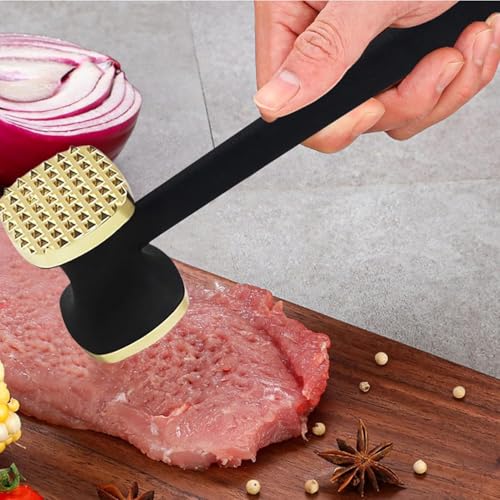 Młotek Tenderizer do mięsa – wytrzymały, dwustronny tłuczek do mięsa z antypoślizgowym uchwytem do zmiękczania steków, wołowiny, kurczaka