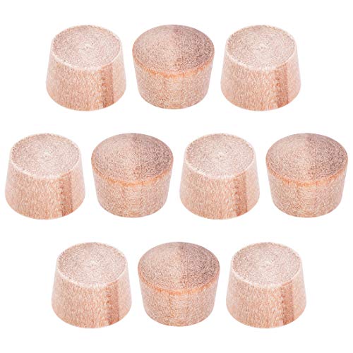 Image of uxcell Wood Button Top Plugs 9 /25 Inch Cherry Hardwood Furniture Plugs 5 /16 Inch Height 50 Pcs