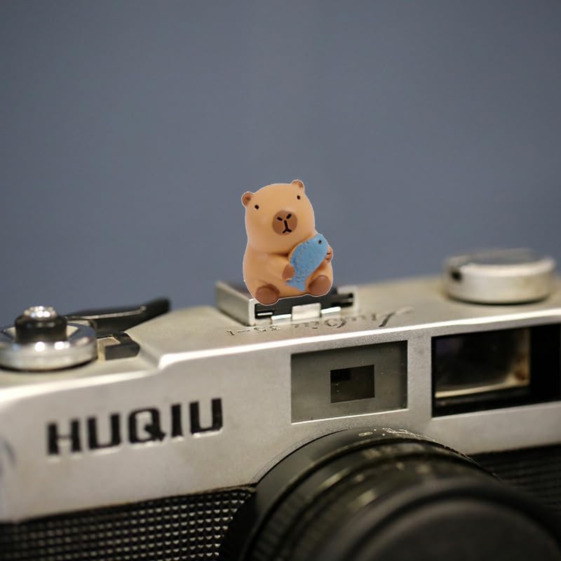 Image of Camera Hot Shoe Cover, Cute Hot Shoe Cap, Hot Shoe Protector Compatible with Sony Fujifilm Fuji Canon Nikon Pentax Leical Panasonic (2pcs Capybara)