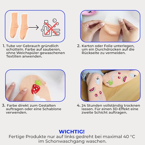 7 Artists Sock Stop Textilfarbe Grau 80 ml – Flüssiger Sockenstopper für Stoppersocken, Anti Rutsch Socken, Grip Socks Pilates | Antirutsch Kleber für Socken, Teppichfarbe