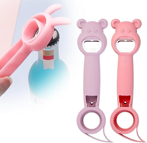 Abrebotellas de cerveza 4 en 1, nuevo abrebotellas de cerveza multifunción 2023, abridor de botellas de oso lindo, abridor de botellas de mano disponible en Yaxa Venezuela