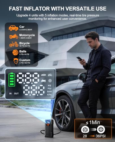 4000A Jump Starter with Air Compressor, Portable Car Battery Charger - image 3