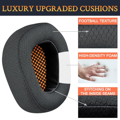 SOULWIT Earpads Reemplazo para NUBWO G06/N16 Audífonos Gaming, Almohadillas con Espuma de Alta Densidad - Negro miniatura 6