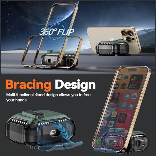 Image of Compatible with Samsung Galaxy Buds3 FE (2025) / Buds3 Pro (2024) / Buds 3 Case (2024) with Phone Stand, Compatible with MagSafe, with Secure Lock Clip Design & Cleaning kit