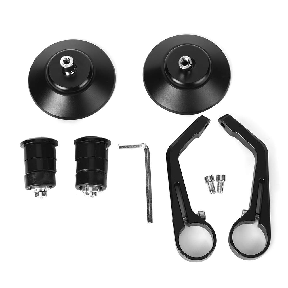 Hidyliu Rétroviseur de Moto, Miroir Réfléchissant CNC Rétro pour Scooter, Voiture de Sport et Véhicule électrique, Noir, 1 Paire