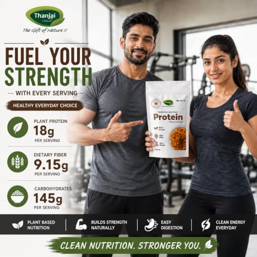 Image of Thanjai Natural Protein Pasta | 22g Plant Protein | 4.7g Dietary Fiber | Zero Maida | Healthy Alternative to Regular Pasta | Multi Millet | 200g