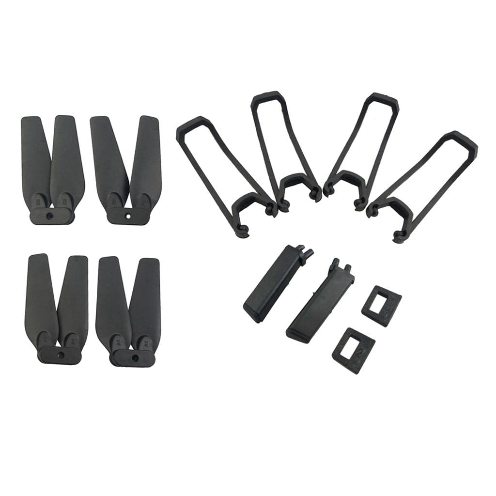 MagiDeal Set Hélice & Protection & Train D'atterrissage pour E58 S168 JY019 RC Drone