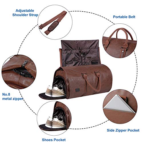 Seyfocnia 2-in-1 Convertible Travel Garment Bag for Men and Women - Carry-on Suit Duffle for Business Travel