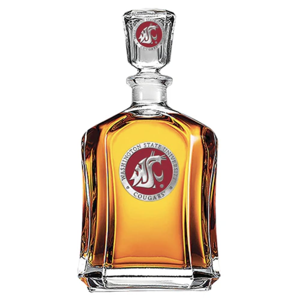 Heritage Pewter Washington State Capitol Decanter | 24 OZ Whiskey Decanter for Liquor with Airtight Stopper | Expertly Crafted Pewter Glass