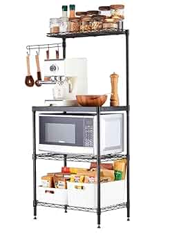 値下げ スチール製オーブンラック 18段式 Amazon｜スチールラック シェルフキッチン電子レンジ用収納