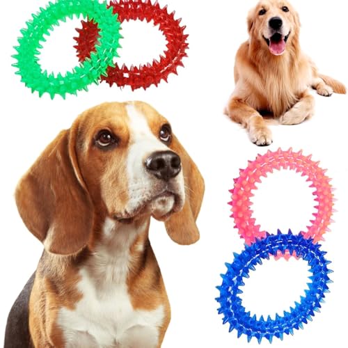 Generico Pacco 2 PZ Spazzolino per Denti Cani Gatti Animali Domestici, Gioco Cura la Dentizione Cerchio Molare Pet Masticare, Giocattolo Pulizia Dentale Interattivo Molare Anello Osso (ANELLO 2 pz)