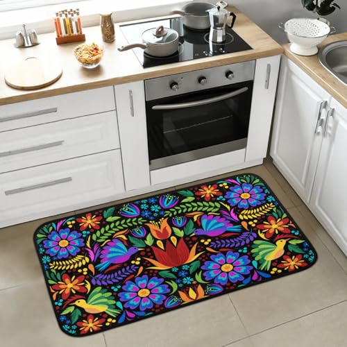Tapete Floral con Pájaros Mexicanos 35'' x 24'' miniatura 3
