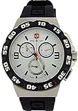military chronograph schwarz  SWISS ß6-4R2W MILITARY RACER Herren-Chronograph mit drehbarer Lünette und schwarzem Kautschukarmband