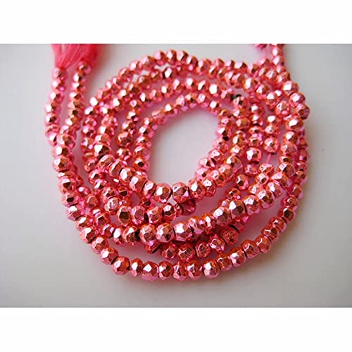 Perles pyrite rose 3.5mm pour fabriquer colliers fins en pierre