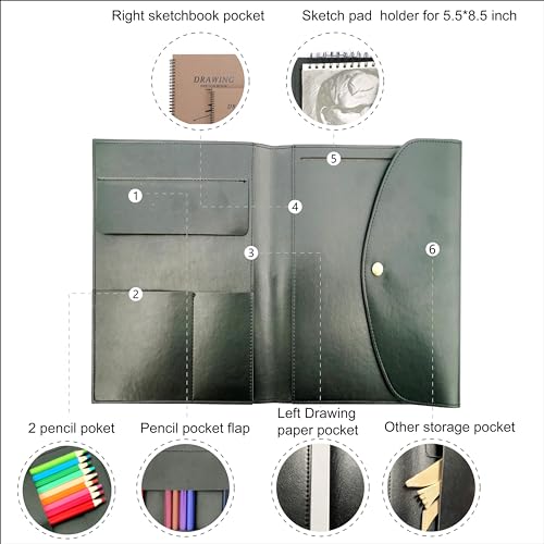 Couverture de carnet de croquis anti-cornes avec trousse - 5