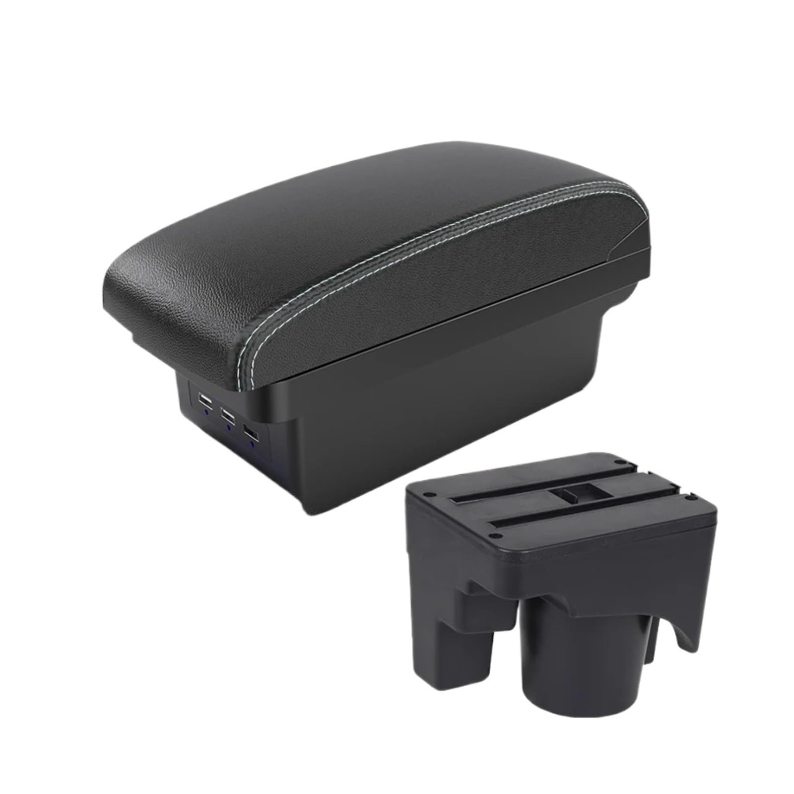 Ggwqoops Car Armrests For Chery For Very (A13) 2011 2012 2013 2014 Car Armrest Interior Center Console Storage Box Usb Accessor Armrest Box(B3 Black white 3 USB)