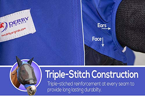 Derby Originals Reflective Lycra Fly Mask With 1 Year Warranty Mesh Eyes And Ears #TOP3