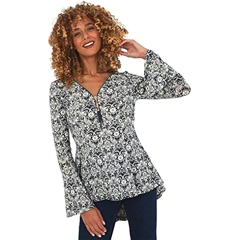Joe Browns Top Floral con Cremallera Frontal Cover