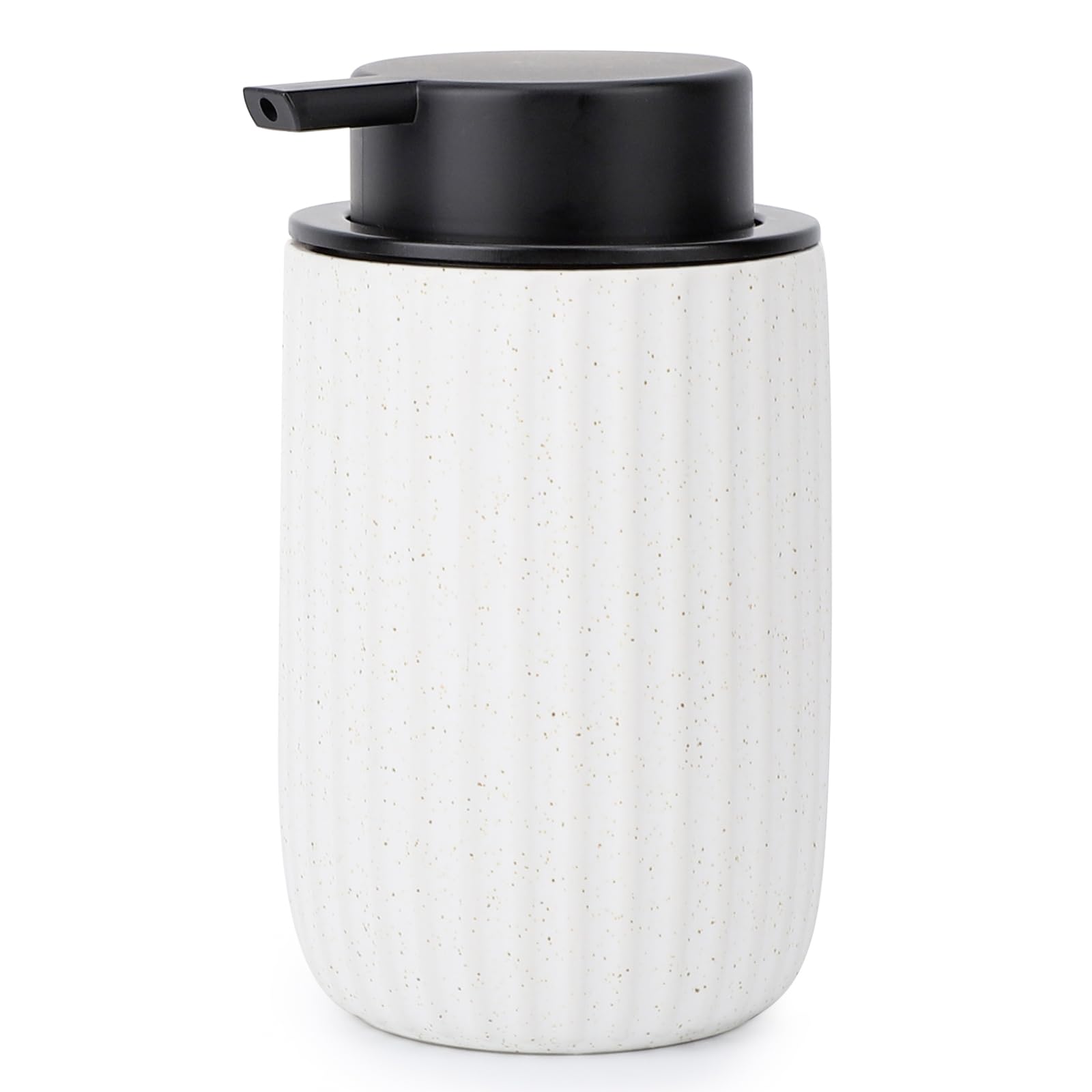 Segbeauty White Soap Dispenser Ceramic, 10.8oz Refillable Liquid Soap Dispenser for Modern Home Farmhouse Decor, 320ml Empty Press Pump Bottle Lotion Liquid Containers for Bathroom Kitchen
