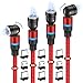 Produktbild Magnetisches USB Ladekabel, [0.5m+1m+2m+3m] 3 in 1 Magnet Ladekabel, 360°&180°Rotierendes Nylon Ladekabel Magnetisch Kabel USB für Micro USB/Typ C (Rot)