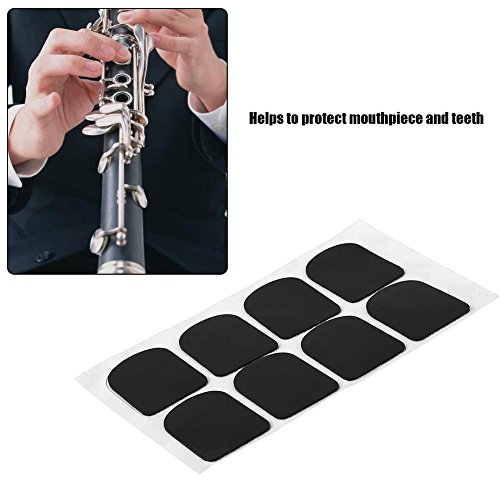 Fafeims 8Pcs Mouthpiece Patch Cushion Rubber Sax Mouthpiece Pad Cushion For Soprano Alto Tenor Saxophone Clarinet (Black 0.8Mm Small Oval) #TOP1