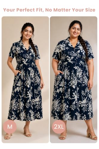 Image of ZELENA Rayon Lapel Neck Zipless Maternity Feeding Dress | Soft 100% rayon dress featuring a lapel neck, button-down zipless nursing , and half sleeves