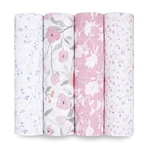 aden + anais 100% Katoen Mousseline Swaddle & Ontvangende Dekens voor Baby Meisjes & Jongens, 120x120cm, Ideale…