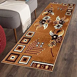ELFIN RUGS Most Prefer Design Royal Look with Export Quality Acrylic ( Viscose ) Anti Skid Washable Runners for Bedroom/Out Door/ Kitchen Door/ Office ( Size 50 cm Bredth and 150 cm Length )