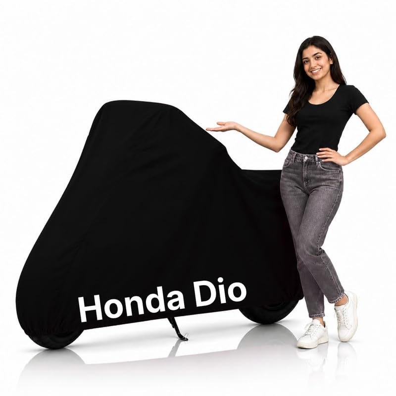 Image of Ultra-Protect Scooty Body Cover for Dio 110 Cover| 100% Waterproof, Dustproof & Scratch Resistant | Heavy Duty Two Wheeler Covers with UV Protection, Heat Resistant | All Weather (Black)