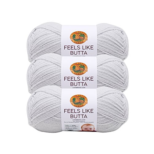 Lion Brand Yarn - Feels Like Butta - 3 Pack (Pale Grey)