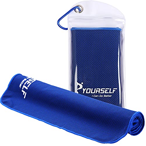 Syourself Cooling Towel, Cooling Towels For Neck,40" X 12"Ice Towel For Instant Cooling Relief, Soft Breathable Chilly Towel, Perfect Yoga, Golf, Sports, Gym, Workout, Athletes Towel(Dblue) #TOP1