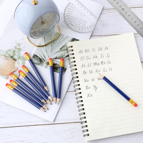 DIVINA VITAE 24 Pcs Mini Blue Golf Pencils with Rubbers on End, HB Graphite, Perfect for School Office, Wedding Party Bags - Image 2