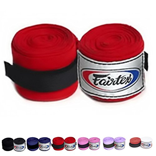 Bandages de boxe Fairtex HW2 rouge pour éviter les douleurs aux poignets