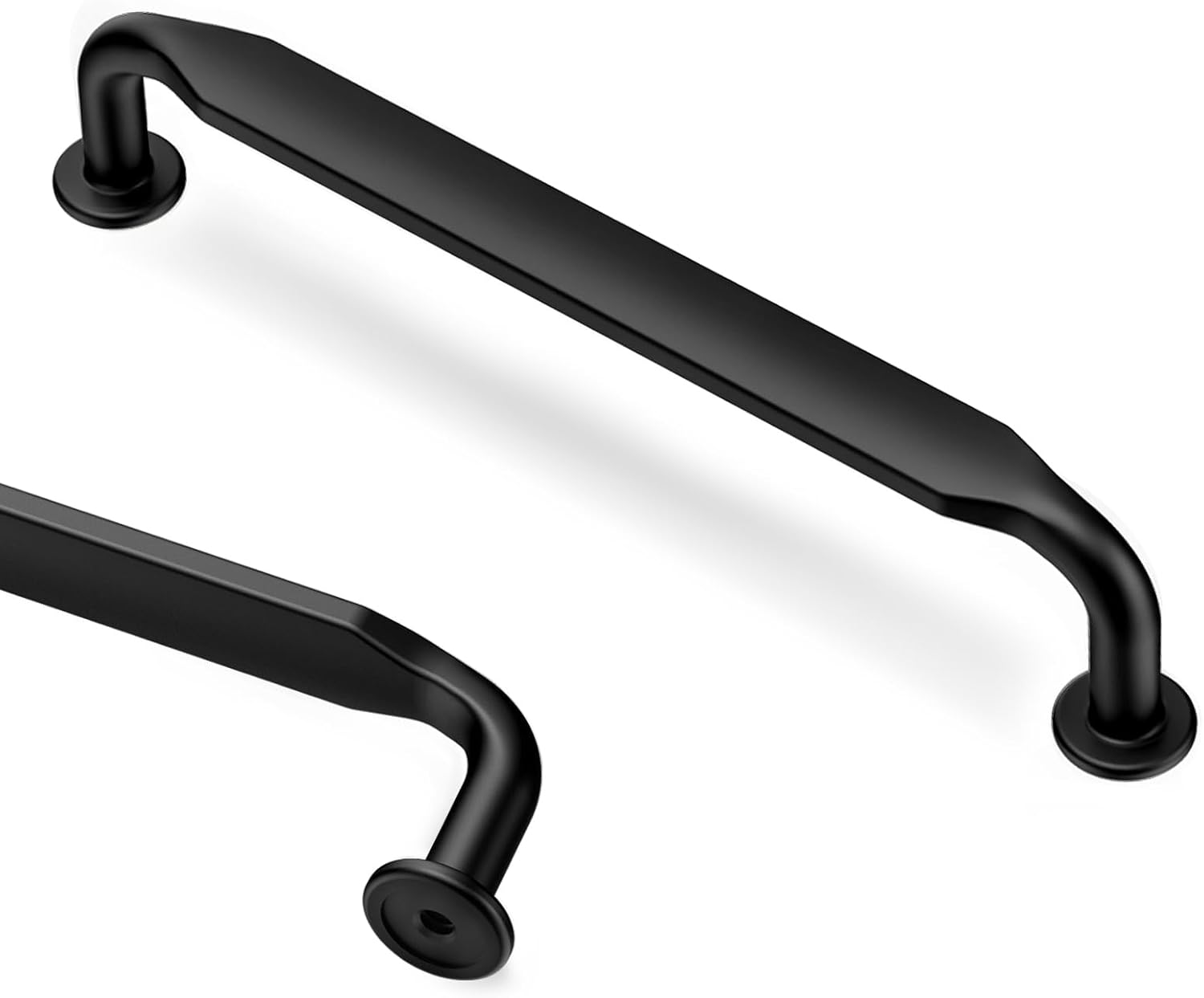 Matte Black Cabinet Handle 10 Pack - 5"(128 mm) Hole Center, Soft Gold Kitchen Cabinet Handles, Solid Zinc Alloy Kitchen Cabinet Hardware Cabinet Pulls for Cupboard Drawer Handles Dresser Pulls