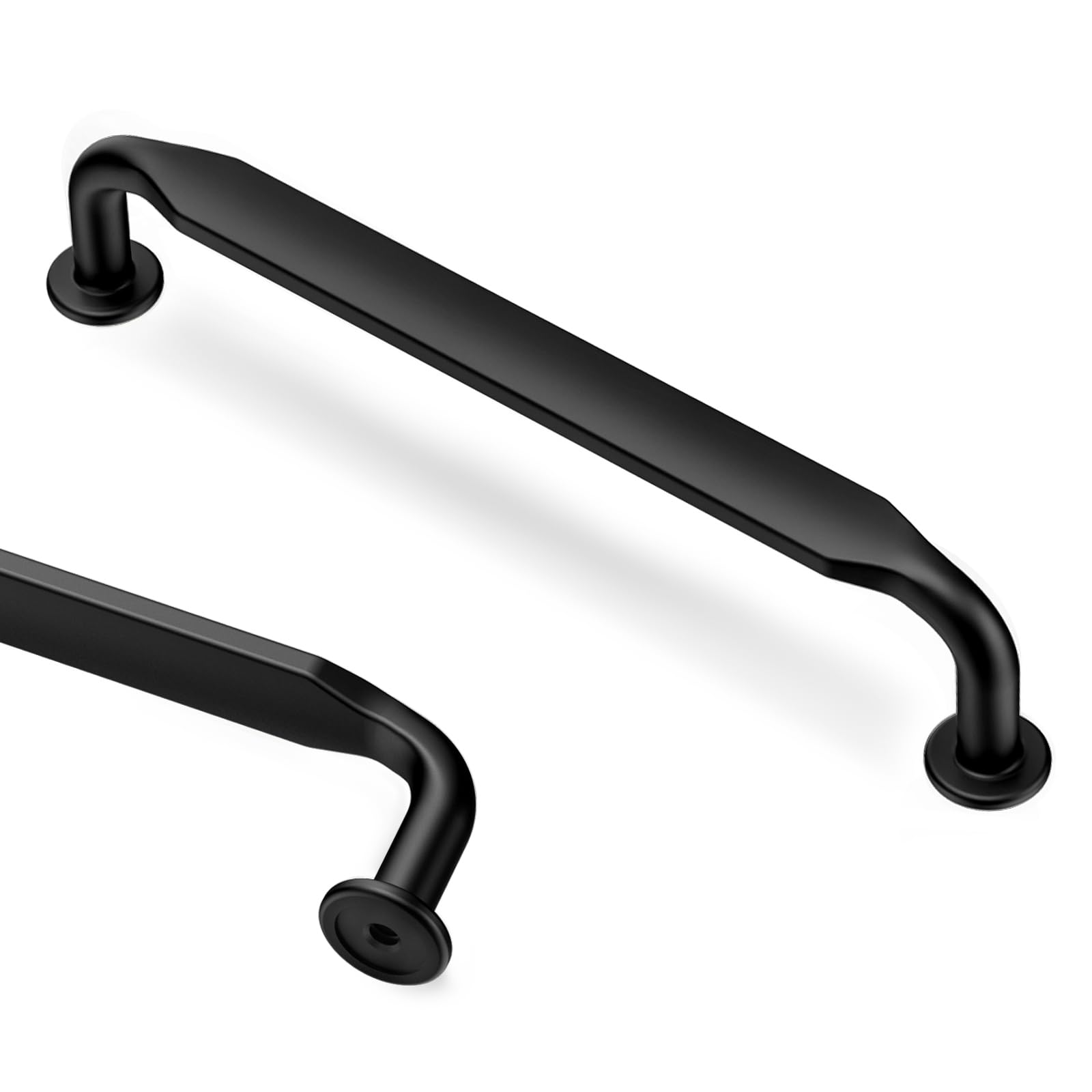 Goldenwarm 10 Pack Black Kitchen Cupboard Handles 5-1/16Inch(128mm) Hole Centers Black Cabinet Handles, Solid Zinc Alloy Pulls for Kitchen, Bedroom, Bathroom