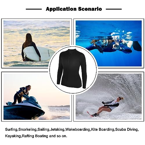 Chaqueta para mujer y pantalones de neopreno de 3mm, traje de neopreno de manga larga para mantener el calor en natación, surf, buceo, esnórquel y deportes acuáticos (Tallas XXL) miniatura 3