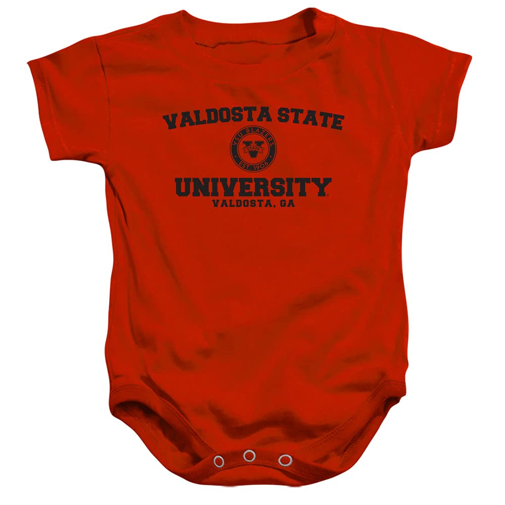 Valdosta State University Official Circle Logo Unisex Infant Snap Suit for Baby,Red, 24 Months