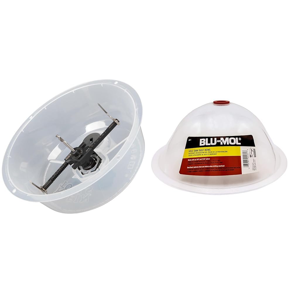 Klein Tools Adjustable Hole Saw 2-7" Circle Cutter Bundle with Disston Blu-MOL Dust Bowl for Hole Saws