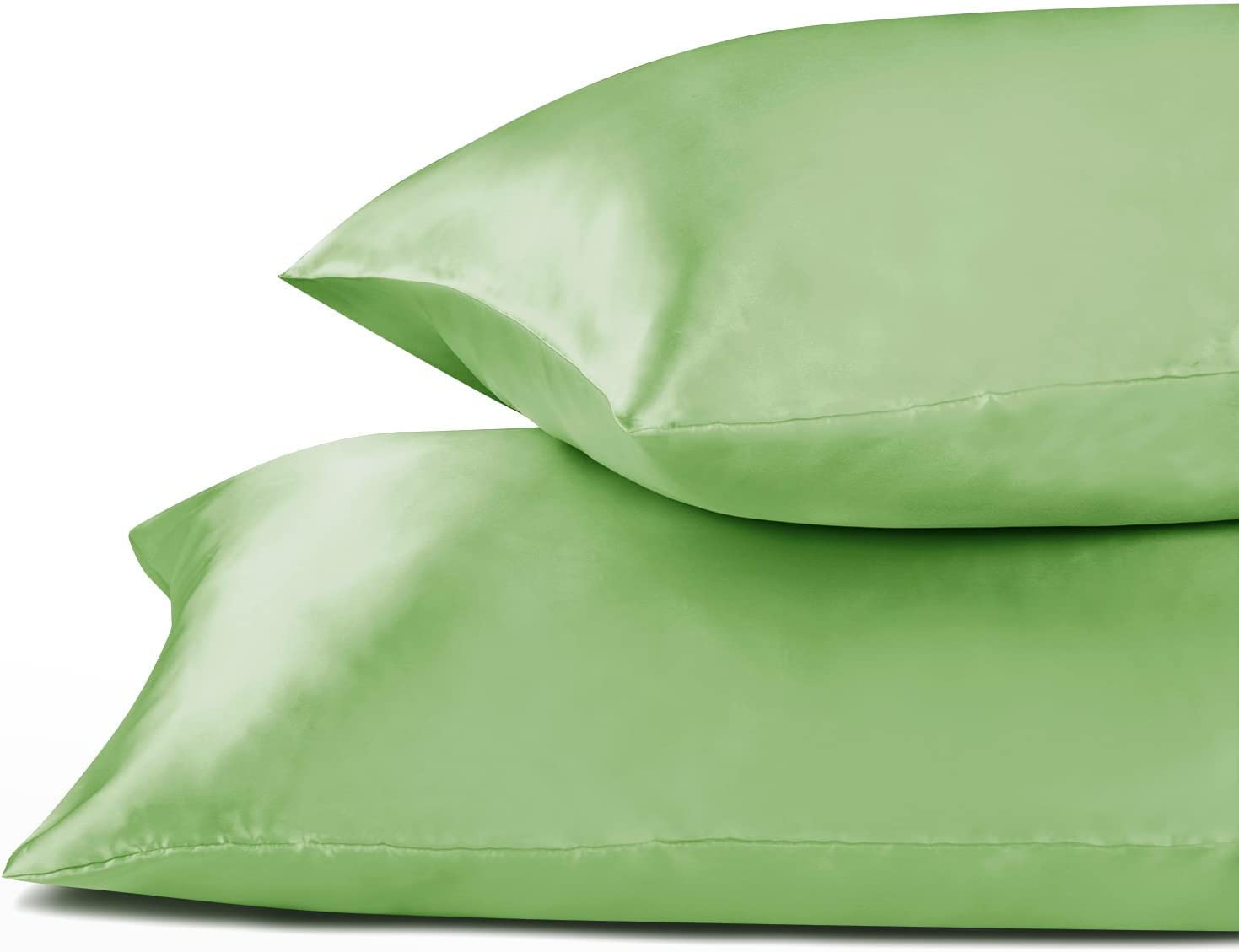Silky Luxury Satin Pillow Case for Hair & Facial Skin to prevent wrinkles Hidden Zipper (Green, Standard(50x75cm) 2 Pk) - Image 3