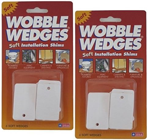 Soft White Plastic Wobble Wedges / Leveling Shims, 12-Pieces