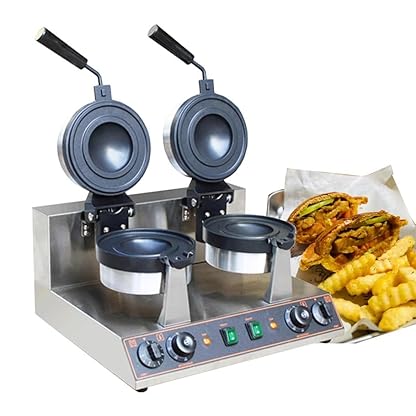 Elektrisch Hamburgerpresse Burger-Maschine, kommerzieller elektrischer Maker-Wärmer, Waffelmaschine, 1300 W, Antihaftbeschichtung, Antihaft-Schinkenpresse, 50–300 °C, einstellbare Temperatur
