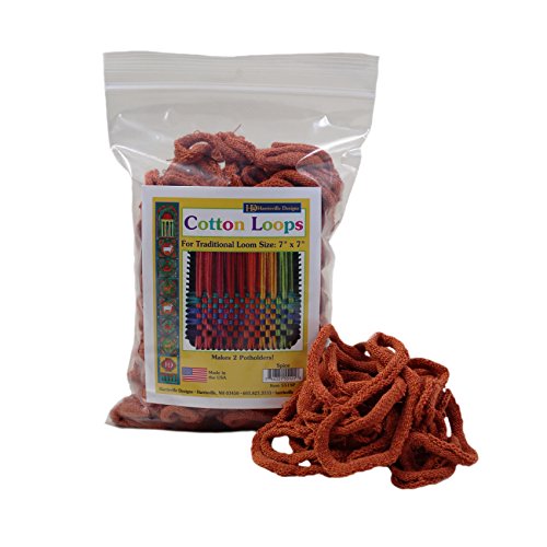 Friendly Loom Potholder Cotton Loops 7" Traditional Size Loops Make 2 Potholders, Weaving Crafts for Kids and Adults-Spice by Harrisville Designs