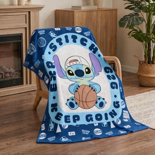 Northwest Disney Lilo & Stitch Plush Throw Blanket 46 x 60 Silk Touch Soft Fleece Blanket for Kids & Adults Officially Licensed