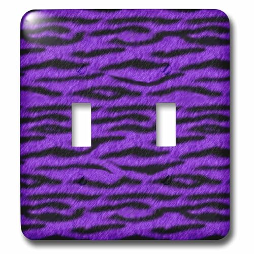 Interrupteur à bascule double tigre violet noir appareil de commande 3dRose - 2