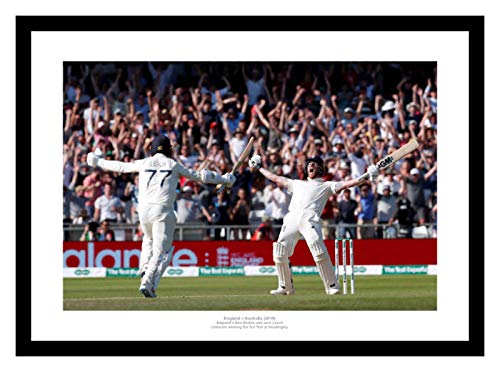 Framed Ben Stokes England v Australia 2019 Ashes Series Cricket Photo Memorabilia